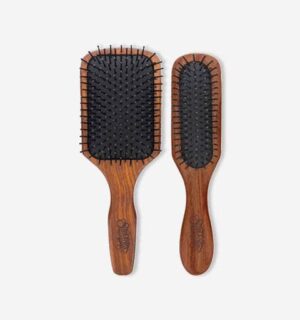 Wooden bristle hair brush