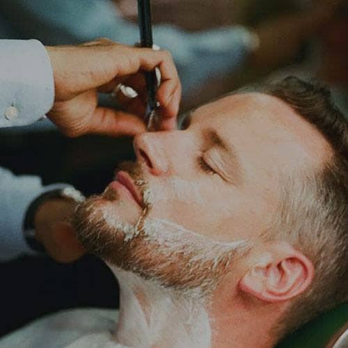 Hot-towel straight razor shave