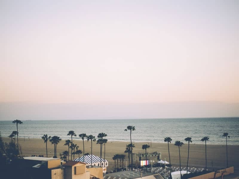 Beach travel destination parallax hover card