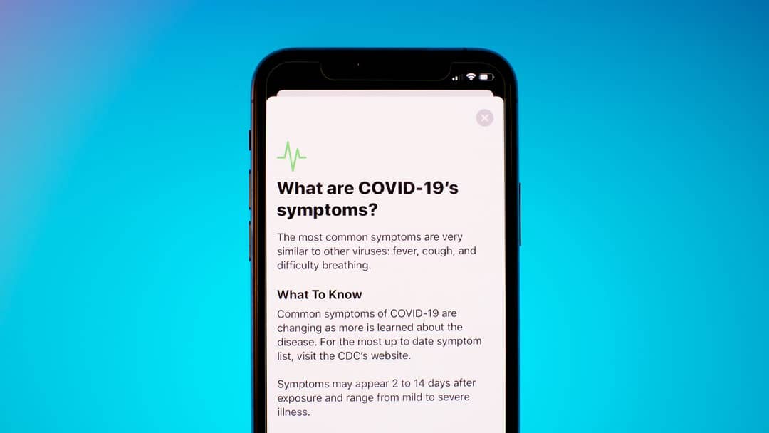 Patient using the care app on a phone