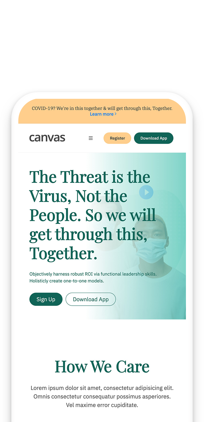 Care app appointment screen on iPhone