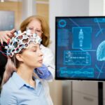 Neurologist reviewing a brain scan