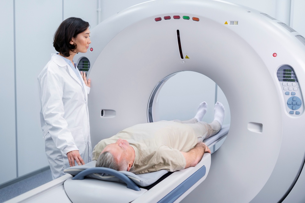 Radiologist reading a diagnostic image