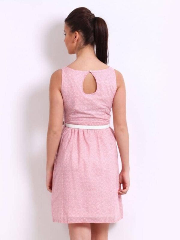 Pink skater dress from the back