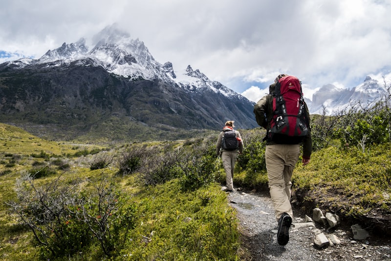 Hiking trail winding through mountain landscape