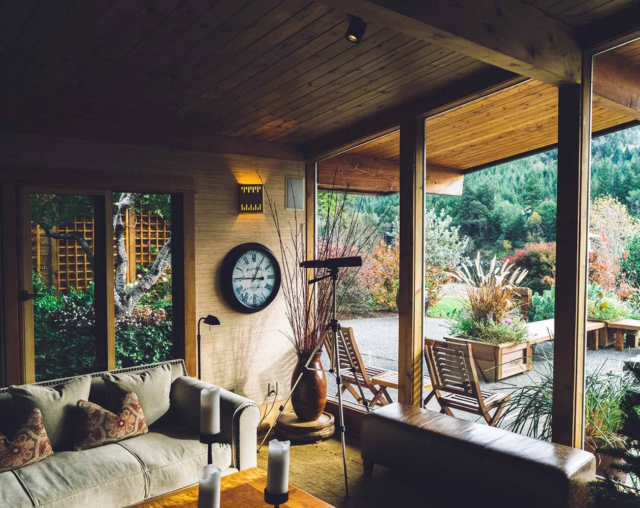 Designer reviewing a living room concept