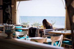 Travel blogger sharing photos from a journey