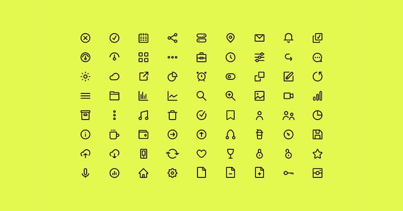 SVG multimedia icon set preview