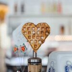 Heart shape cornbread waffles