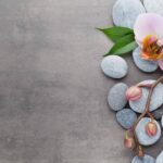 Petals floating in a warm foot bath