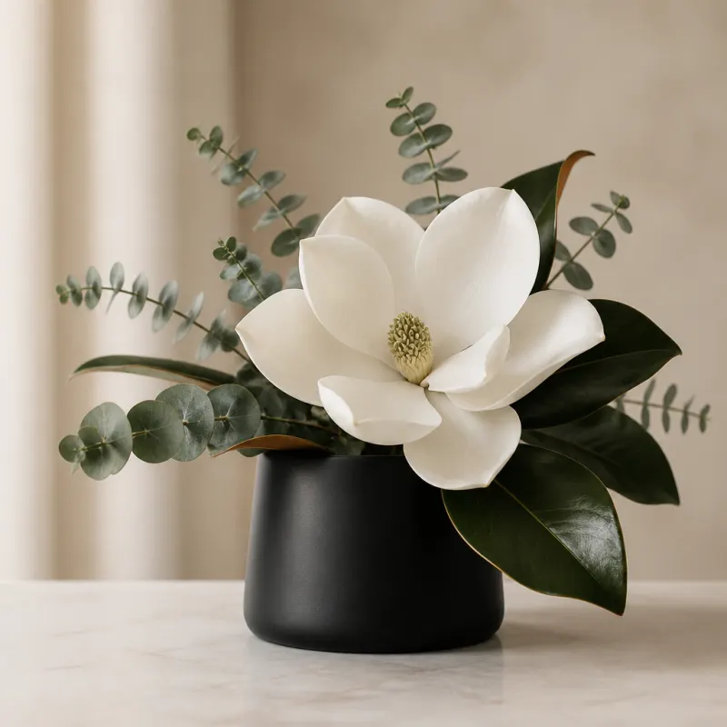 Modern minimalist wedding floral arrangement